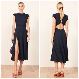 NWT Reformation Gavin Dress in Navy Blue